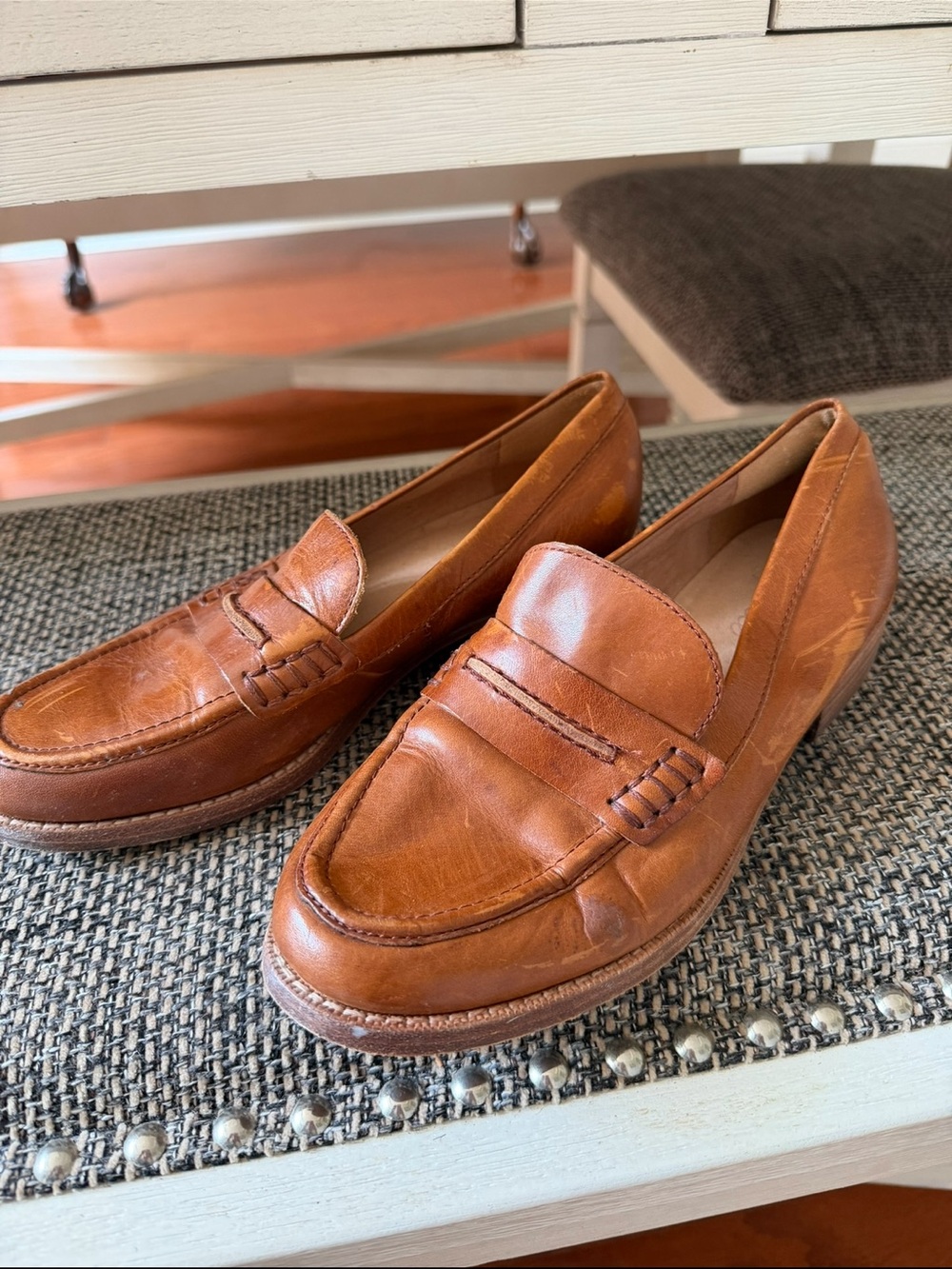 Madewell Tan Leather Penny Loafers